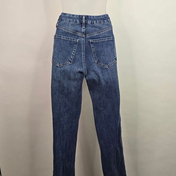 Express Flexx 90s Slim Super High Rise Straight Leg Jeans - Picture 5 of 5